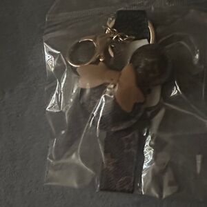 Brown and Gold Keychain with Bow
